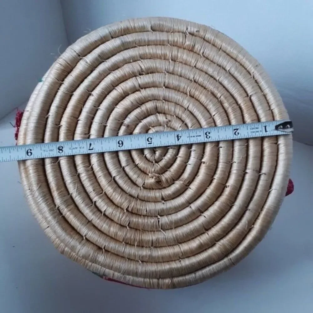 Vintage Large Coil Woven Old Mexican BOHO Style Basket